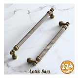 Şah 224 Mm Eskitme Antik Sarı Metal Mobilya Mutfak Çekmece Kapak Dolap Dolabı Kulpu Kulbu Kulpları