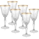 Şah Fenix Şarap Kadehi 6 Parça Kristal Gold