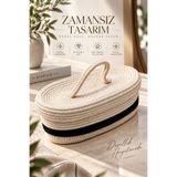 ŞAH HOME %100 Pamuk Çok Amaçlı Sepet – Kapaklı Çamaşır, Havlu ve Saklama Sepeti