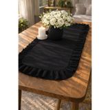 ŞAH TEXTILE DESIGN fırfırlı pamuk keten runner 40x110