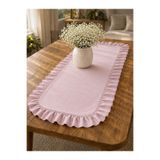 ŞAH TEXTILE DESIGN Pudra Sık Fırfırlı keten runner 40x110