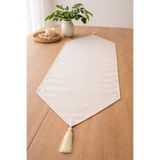 ŞAH TEXTILE DESIGN Püskül detay hakiki premium keten runner 40×110