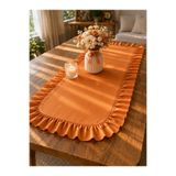 ŞAH TEXTILE DESIGN Sık fırfırflı pamuk keten runner 40x110