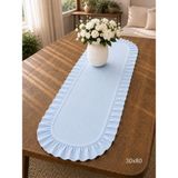 Şah Textile Design Sık Fırfırlı Duck Keten Runner , Konsol Örtüsü 30X80 - Bebe Mavi - 30 x 80 cm