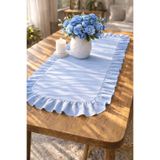 ŞAH TEXTILE DESIGN Sık fırfırlı pamuk keten runner 40x110