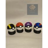 Saha 3D 4 Lü Pokeball Poke Topu (Sürpriz Pokemon Hediyeli) - Yeşil - Kırmızı - Beyaz - Siyah