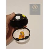 Saha 3D Pokemon Ultra Poke Topu (Charmander Hediyeli) - Gri - Siyah Beyaz Çizgili - Siyah
