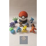 saha3d sıradışı tasarımlar 10'lu Pokemon seti ve 1 adet Poke Topu (No:1)