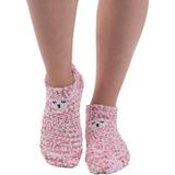 Sahab 48950 Kadın Ayıcık Desenli Peluş Patik - Standart - Pembe