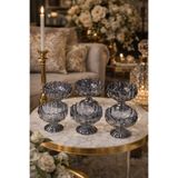 sahane & bazaar 6’lı Füme & Bal Renk Ayaklı Dondurmalık -Çerezlik- Sunumluk- Tatlı kasesi -Magnolia -Kase-Reçellik