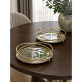 Şahane Home 2 Li Dikdörtgen Tepsi-Gold - 26 x 36 cm