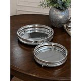Şahane Home 2 Li Yuvarlak Tepsi-Gümüş - 32 cm