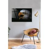 Şahane Kartal Cam Tablo 40X60CM, Yatay Görünüm, Beyaz Renk - Ahşap - Beyaz - Seçenek 1