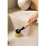 Şahane Pazar Bambu Saplı Lavabo Temizlik Fırçası Sert Kıllı Ergonomik Banyo Mutfak Temizleme Fırçası SHN-3054