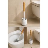 Şahane Pazar Silikon Başlıklı Bambu Saplı Tuvalet Temizlik Fırçası WC Klozet Temizleme Fırçası Dayanıklı SHN-3061