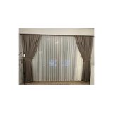 SAHARA HOME Fon perde, tül perde, salon perdesi, oturma odası perdesi, broçöl hediyeli ekru-vizon egeketentülketenfonbroçöltülecrufonvizon