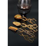 Şahay Kitchen 3 Parça Gold Servis Ve Sunum Seti Servis Kaşığı + Servis Maşası + Salata Ve Makarna Çatalı