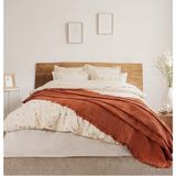 Şaheser Home Collection Çift Kişilik Pikeli Dijital Baskılı Nevresim Takımı Marvin Kiremit - Renkli - 200 x 220 cm