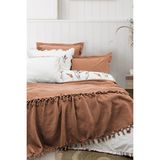 Şaheser Home Collection Eveline Nevresimli Pike Takımı, %100 Pamuk, Püsküllü Nevresimli Pike Seti, Nakışlı Pike Takımı - Turuncu