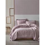 Şaheser Home Collection Grace Jakarlı Yatak Örtüsü Seti, Püskül Kenar Detaylı, %100 Pamuk Jakarlı Kumaş (240×260 Cm) - Lila - 240 x 260 cm
