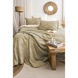 Şaheser Home Collection Italo Jakarlı Yatak Örtüsü Seti, Klasik Dokulu, %100 Pamuk Jakarlı Kumaş, 3 Parça Yatak odası takımı - Haki - 240 x 260 cm