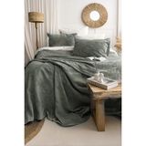 Şaheser Home Collection Italo Jakarlı Yatak Örtüsü Seti, Klasik Dokulu, %100 Pamuk Jakarlı Kumaş, 3 Parça Yatak odası takımı - Yeşil - 240 x 260 cm