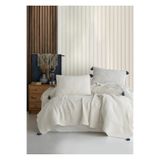 Şaheser Home Collection Jakarlı Müslin Yatak Örtüsü Seti, Püskül Detaylı, %100 Pamuk Jakarlı Müslin Kumaş(240x260 cm)