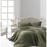 Şaheser Home Collection Jakarlı Yatak Örtüsü Seti Liv Haki