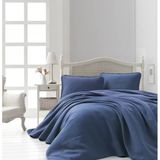 Şaheser Home Collection Jakarlı Yatak Örtüsü Seti Liv Lacivert