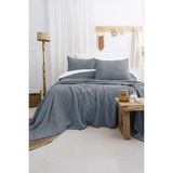Şaheser Home Collection Janna Jakarlı Yatak Örtüsü Seti, Yumuşak Dokulu, %100 Pamuk Jakarlı Kumaş, 3 Parça Yatak odası seti - Mavi - 240 x 260 cm