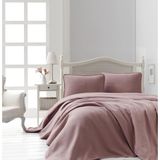 Şaheser Home Collection Liv Jakarlı Yatak Örtüsü Seti, Minimal Desenli %100 Pamuk Jakarlı Kumaş, 3 Parça Yatak Örtüsü Takımı - Pudra - 240 x 260 cm