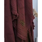 Şaheser Home Collection Müslin Yatak Örtüsü Çift Kişilik Oscar Rubby Kırmızı