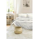 Şaheser Home Collection Notta Iplik Boyalı Nevresim Takımı, Bej ve Antrasit Ince Çizgili %10 Pamuk Dokuma Nevresim Seti - 200 x 220 cm