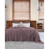 Şaheser Home Collection Oscar Müslin Yatak Örtüsü, %100 Pamuklu Müslin Battaniye, Jakarlı Dokuma, Püsküllü Boho Yatak Örtüsü - Gül Kurusu - 240 x 260 cm