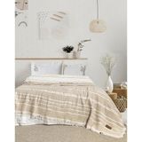 Şaheser Home Collection Sera Jakarlı Yatak Örtüsü Seti – %100 Pamuk Ipliği Boyalı, Çift Kişilik 240X260 cm - Bej