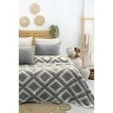 Şaheser Home Collection Sonia Müslin Yatak Örtüsü Seti, %100 Pamuk, 7 Katlı Jakarlı Dokuma, Müslin Içi Dolgulu Battaniye - Antrasit - 240 x 260 cm