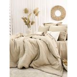 Şaheser Home Collection Vetro Müslin Nevresim Takımı, Düğmeli Tasarımlı, %100 Pamuk Müslin Kumaş, 6 Parça Yatak Odası Seti - Bej - 200 x 220 cm