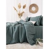 Şaheser Home Collection Vetro Müslin Nevresim Takımı, Düğmeli Tasarımlı, %100 Pamuk Müslin Kumaş, 6 Parça Yatak Odası Seti - Haki - 200 x 220 cm