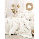 Şaheser Home Collection Vetro Müslin Nevresim Takımı, Düğmeli Tasarımlı, %100 Pamuk Müslin Kumaş, 6 Parça Yatak Odası Seti - Krem - 200 x 220 cm
