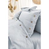 Şaheser Home Collection Vetro Müslin Nevresim Takımı, Düğmeli Tasarımlı, %100 Pamuk Müslin Kumaş, 6 Parça Yatak Odası Seti - Mavi - 200 x 220 cm