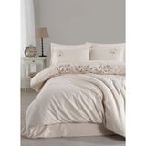 Şaheser Home Collection Zenda Nakışlı Nevresim Takımı, %100 Pamuk Kumaş, 6 Parça Çift Kişilik Nevresim Seti - Beyaz - 200 x 220 cm
