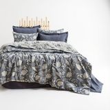Şaheser Lusso Jakarlı Müslin Nevresim Takımı – %100 Pamuk, Şık ve Yumuşak Dokulu - Mavi - 200 x 220 cm