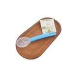 Sahi Aksesuar Kişiye Özel İsimli Mavi Silikon Bebek Mama Kaşığı ve Yaka İğne Seti, Unisex, 0-6 Ay