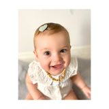Sahici Anne Yeşil Kalp Saçsız Bebek Tokası, 3cm