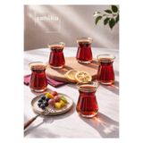 Şahika Kristal cama atılan imza Meri Gold 6’lı Çay Bardağı Seti