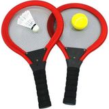 Sahil Badminton Badminton Seti 2 Betmintın Raketi 1 Bedminton Topu 1 Top Deniz Badminton - Kırmızı