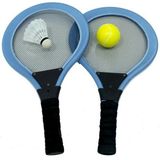 Sahil Badminton Badminton Seti 2 Betmintın Raketi 1 Bedminton Topu 1 Top Deniz Badminton - Mavi