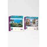 Sahil Sokak Ve Sahil Köyü İkili Set - 1000 + 500 Parça İkili Puzzle Seti