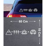 Sahil,karava,dağ Ve Orman Sticker - Araba Oto Motosiklet Karavan Cam Sticker - 02123 60X10 Cm