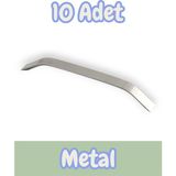 Şahin Alüminyum Metal Lüks Modern Mobilya Çekmece Mutfak Dolabı Kulpu Inox (10 Adet) - İnox - 128mm